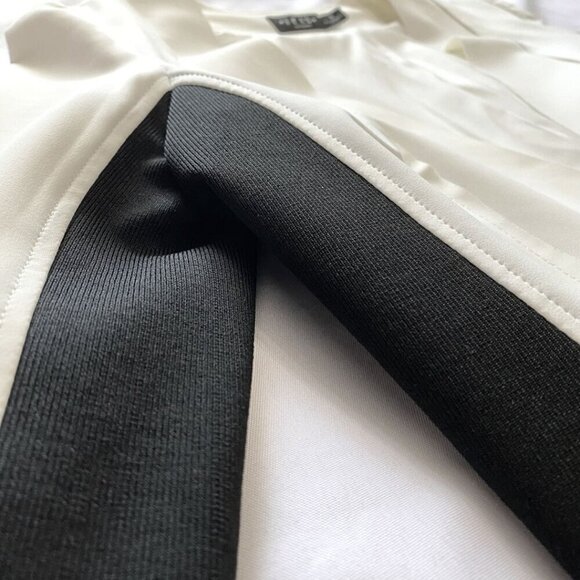 IRIS SETLAKWE SAMPLE WHITE BLACK RIBBED COMBO CROPPED OPEN JACKET - S - Picture 6 of 9